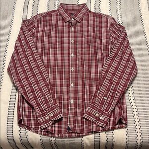 UNTUCKit Wrinkle Free Red Plaid Dress Shirt